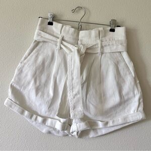 Chelsea and Violet Paperbag Waist Tie Belt High Rise Stretch Denim Shorts